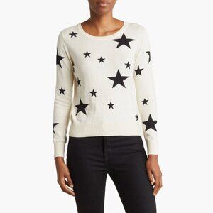 L'Agence Star Cotten Blend Sweater Ivory and Black Size S